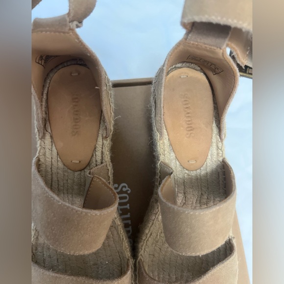 Soludos Palma Suede Espadrille Platform Wedge Sandal in Tan - Picture 8 of 11